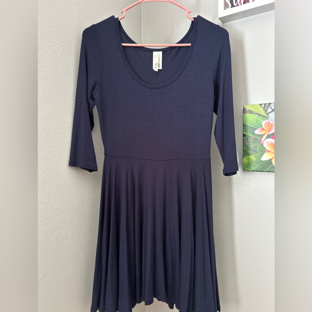 Topping Navy 3/4 Sleeve Dress NWOT